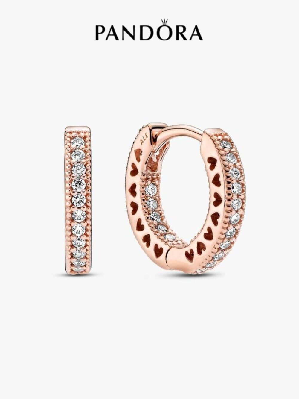 Pandora Pavé Heart Hoop Earrings